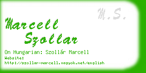 marcell szollar business card