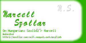 marcell szollar business card